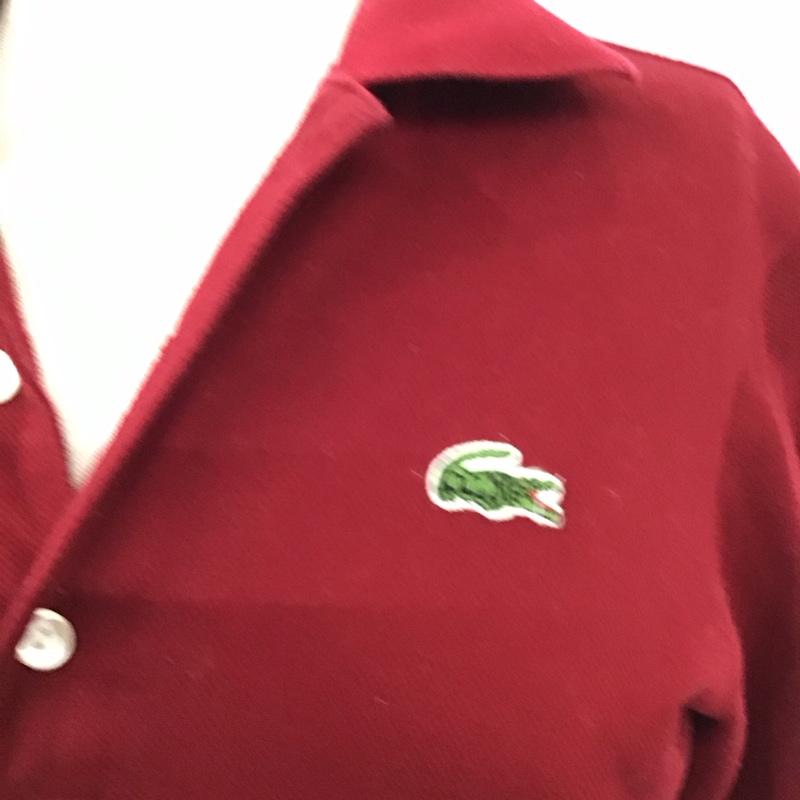 ラコステ LACOSTE ポロシャツ 長袖 ワニ ワンポイント えんじ / ワインレッド /  レディース USED 古着 中古 10116163