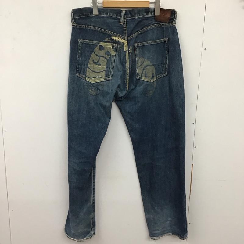 エヴィス EVISU パンツ デニム、ジーンズ 日本製 プリント 青 / ブルー /  メンズ USED 古着 中古 10133758