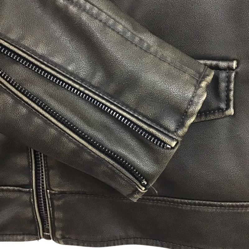 ザラ ZARA ジャケット、上着 ジャケット、ブレザー ライダースジャケット ジップアップジャケット アウター フェイクレザー S 無地 茶 / ブラウン /  メンズ USED 古着 中古 10133381
