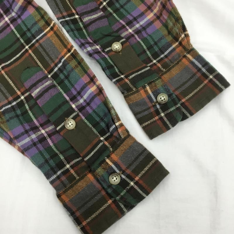 ポロラルフローレン POLO RALPH LAUREN シャツ、ブラウス 長袖 L チェック 茶 / ブラウン / X 橙 / オレンジ / X 緑 / グリーン / X 紫 / パープル /  メンズ USED 古着 中古 10119974