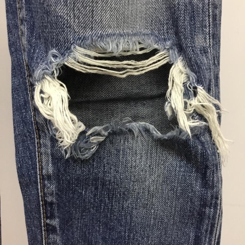 マウジー MOUSSY パンツ デニム、ジーンズ 0108AC11-5660 テーパードダメージデニムパンツ スリムパンツ デニムパンツ 無地 インディゴ / インディゴ /  レディース USED 古着 中古 10110104