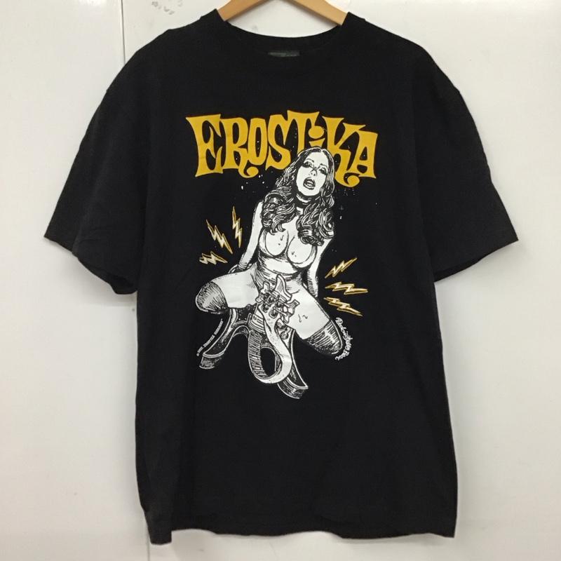 エロスティカ EROSTiKA Tシャツ 半袖 ロゴ XL プリント 黒 / ブラック /  メンズ USED 古着 中古 10123393