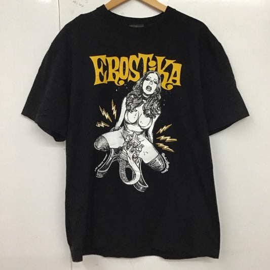 エロスティカ EROSTiKA Tシャツ 半袖 ロゴ XL プリント 黒 / ブラック /  メンズ USED 古着 中古 10123393