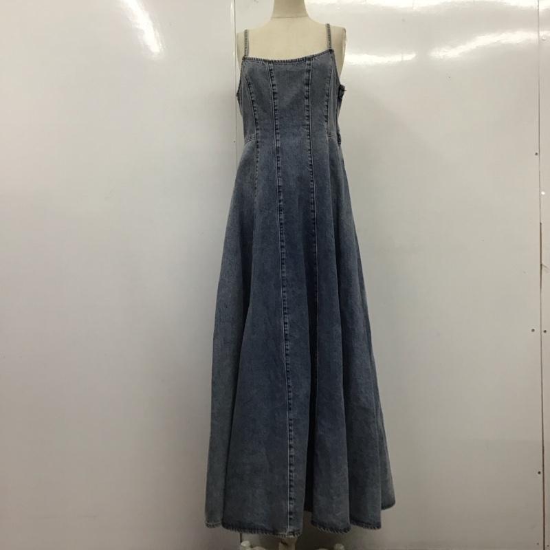 ヘザー Heather ワンピース ロングスカート HE070014CA デニムワンピース キャミワンピース FREE 無地 青 / ブルー /  レディース USED 古着 中古 10122111