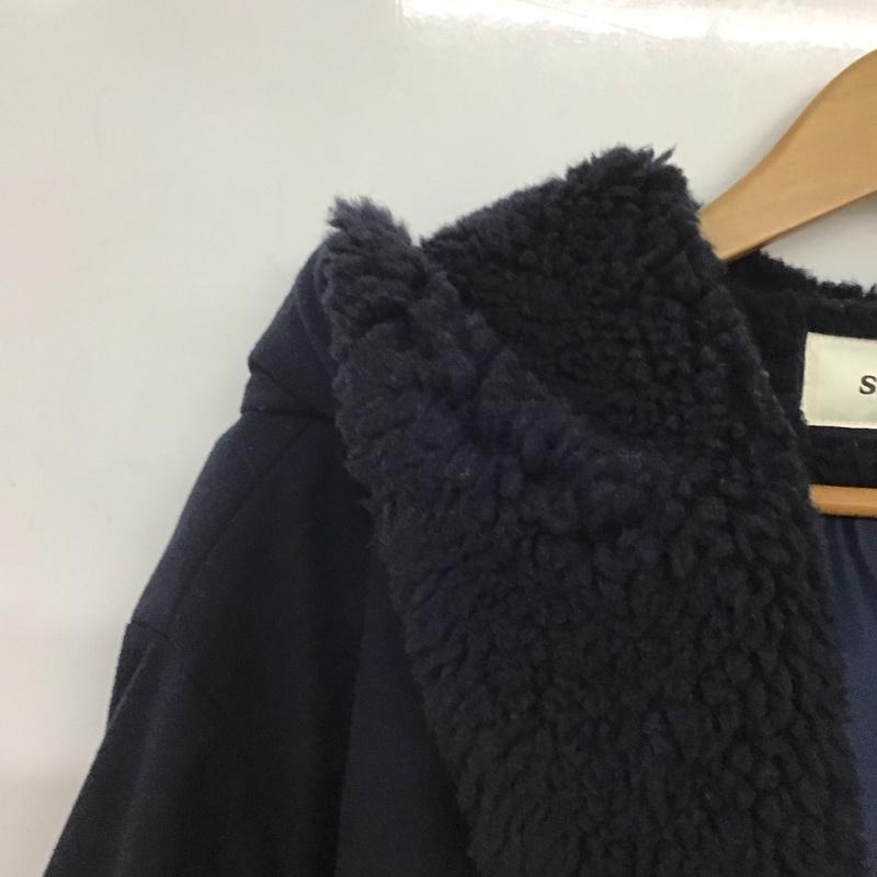 スナイデル SNIDEL ジャケット、上着 ジャケット、ブレザー swfc134100 シャーリングボアフードモッズコート アウター FREE 無地 紺 / ネイビー /  レディース USED 古着 中古 10145448