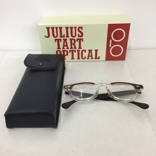 古着 USED めがね・サングラス めがね JULIUS TART OPTICAL AR 復刻 箱有 無地 透明 / クリア / X 茶 / ブラウン /  メンズ USED 古着 中古 10145204