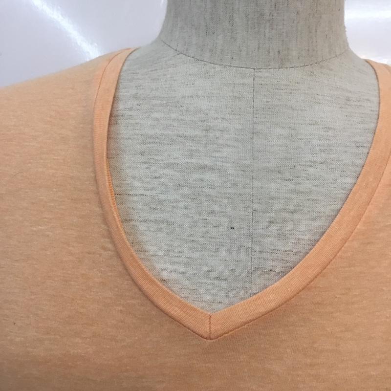 ベルシュカ Bershka Tシャツ 半袖 Vネック プリントTシャツ S 無地 X プリント 橙 / オレンジ /  メンズ USED 古着 中古 10046458