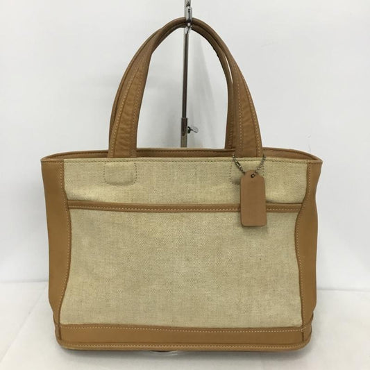 コーチ COACH ハンドバッグ ハンドバッグ 6121 キャンバス レザー 無地 ベージュ / ベージュ /  レディース USED 古着 中古 10145865