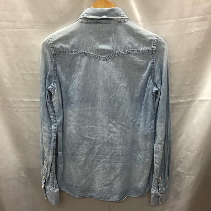 レミ レリーフ REMI RELIEF シャツ、ブラウス 長袖 長袖シャツ カラーシャツ ポケットシャツ 長袖カットソー デニムシャツ XS 無地 インディゴ / インディゴ /  メンズ USED 古着 中古 10117711