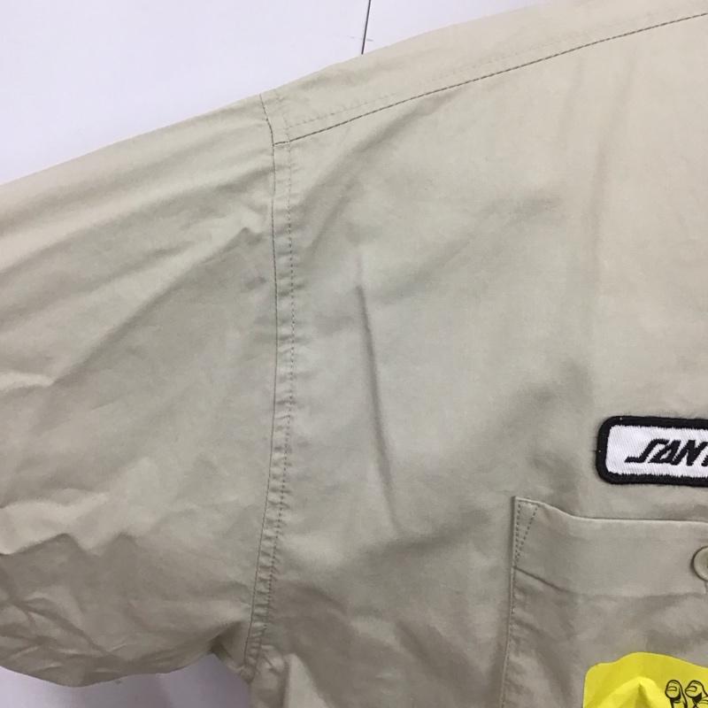 サンタクルーズ SANTA CRUZ シャツ、ブラウス 半袖 502211161 ワークシャツ 半袖シャツ カジュアルシャツ L ロゴ、文字 ベージュ / ベージュ /  メンズ USED 古着 中古 10112972