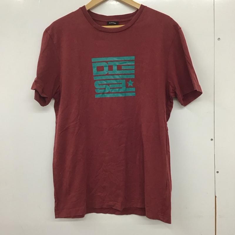 ディーゼル DIESEL Tシャツ 半袖 半袖カットソー プリントTシャツ クルーネックカットソー L プリント えんじ / ワインレッド /  メンズ USED 古着 中古 10134923