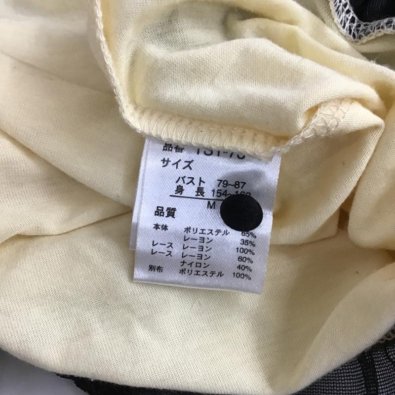 アクシーズファム axes femme カットソー 半袖 ノースリーブカットソー フレアカットソー カラーシャツノースリーブカットソー 前開き M 無地 ベージュ / ベージュ / X 黒 / ブラック /  レディース USED 古着 中古 10105845