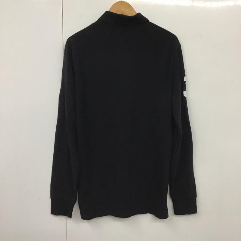 ポロラルフローレン POLO RALPH LAUREN ポロシャツ 長袖 長袖ポロシャツ 長袖カットソー カラーシャツ M ロゴ、文字 黒 / ブラック /  メンズ USED 古着 中古 10130736