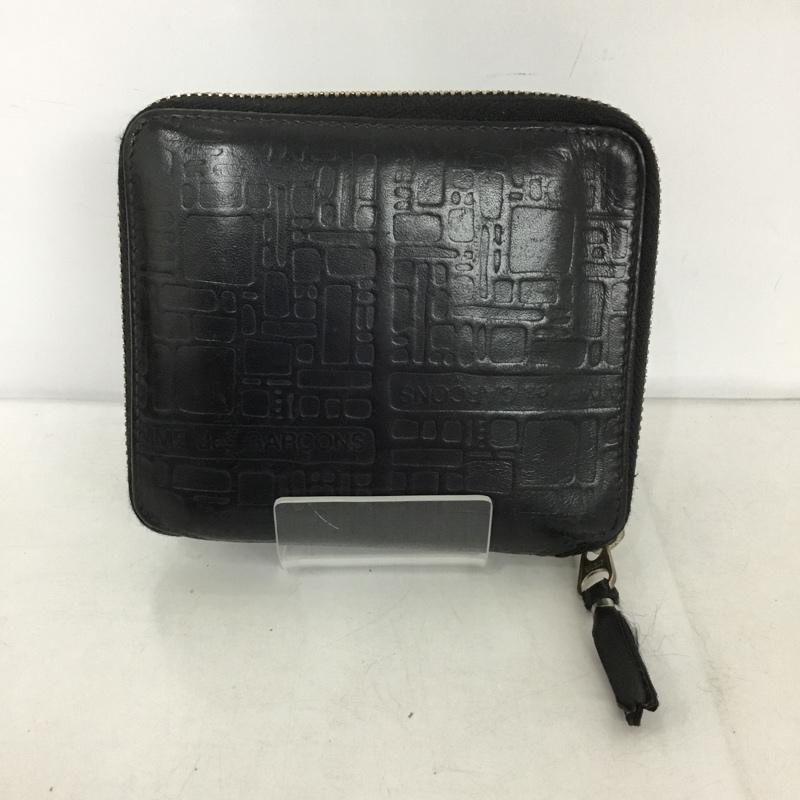 コムデギャルソン COMME des GARCONS 財布 二つ折り ラウンドファスナー ロゴ、文字 黒 / ブラック /  メンズ USED 古着 中古 10130243
