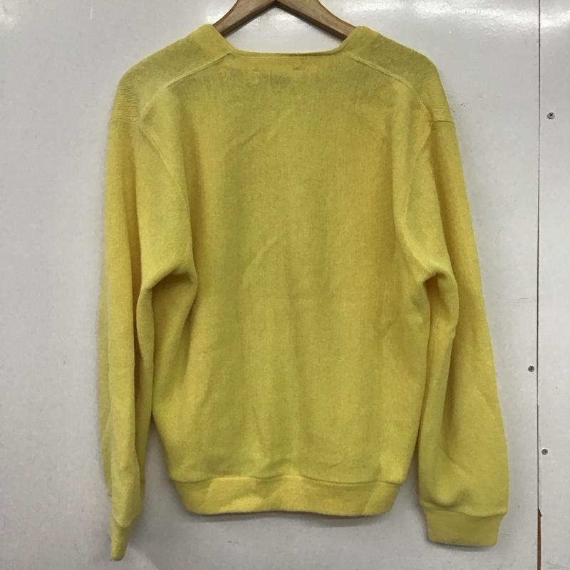 ラコステ LACOSTE カーディガン 長袖 長袖カーディガン 前ボタン ニットカーディガン ロゴ、文字 黄 / イエロー /  メンズ USED 古着 中古 10145039