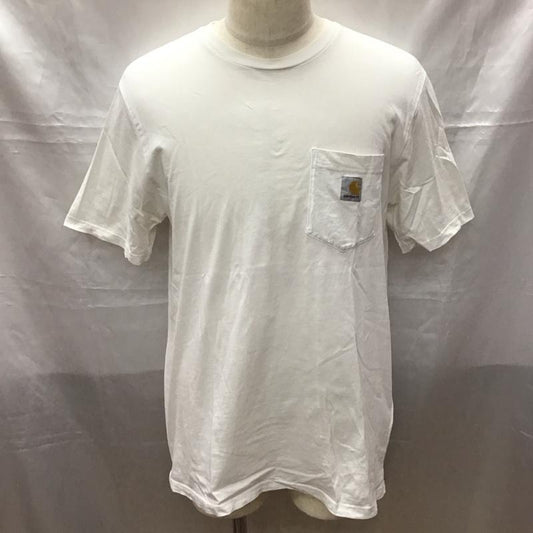 カーハート Carhartt カットソー 半袖 半袖カットソー プリントTシャツ クルーネックカットソー L ロゴ、文字 白 / ホワイト /  メンズ USED 古着 中古 10113195