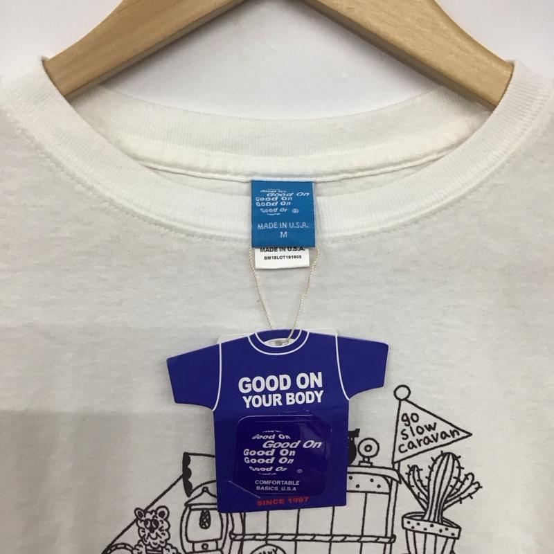 グッドオン Good On Tシャツ 半袖 半袖カットソー プリントTシャツ クルーネックカットソー M プリント 白 / ホワイト /  メンズ USED 古着 中古 10141457