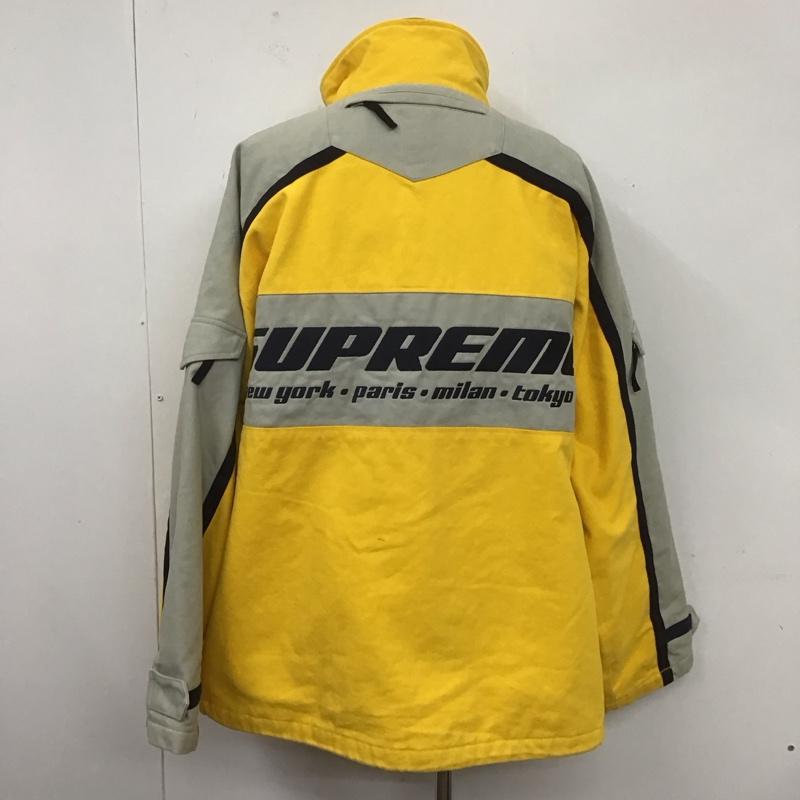 シュプリーム Supreme ジャケット、上着 ジャンパー、ブルゾン Brushed Twill Zip Jacket L ロゴ、文字 黄 / イエロー /  メンズ USED 古着 中古 10106384