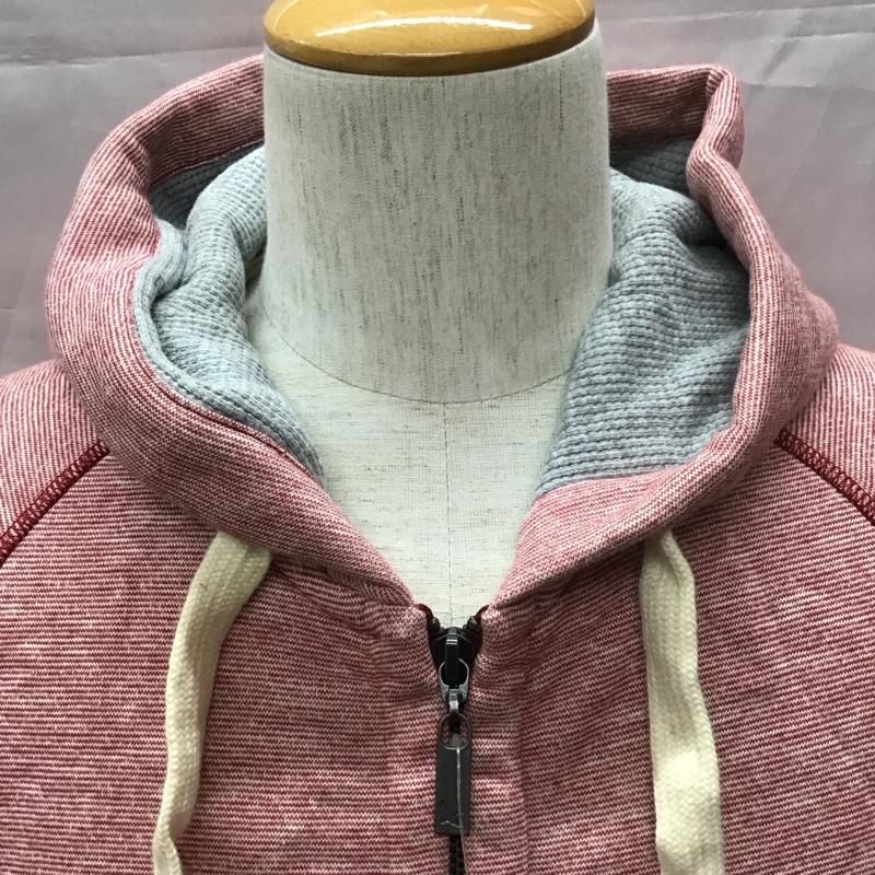 エディーバウアー Eddie Bauer パーカー 長袖 ジップアップパーカー 長袖パーカー フード付きパーカー スウェットパーカー M ワンポイント 白 / ホワイト / X 赤 / レッド /  メンズ USED 古着 中古 10110756