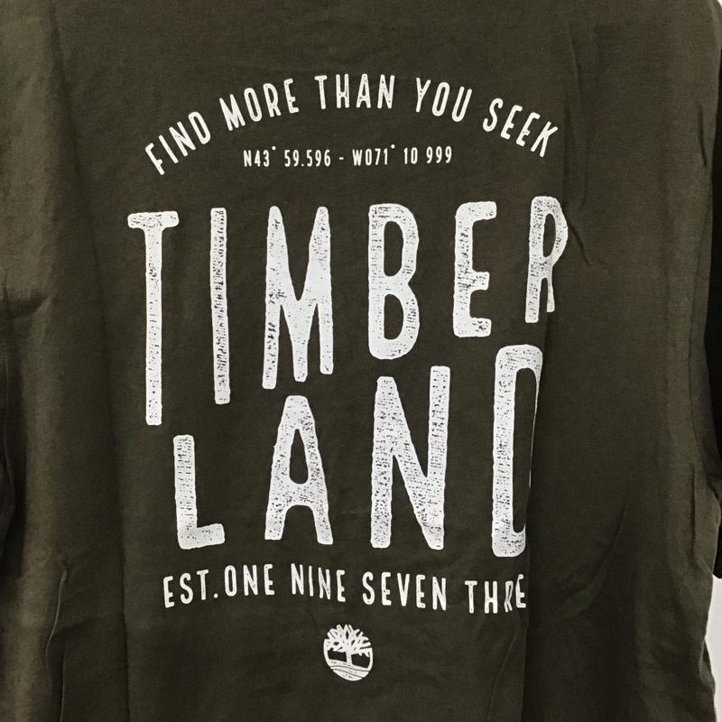 ティンバーランド Timberland Tシャツ 半袖 半袖カットソー プリントTシャツ クルーネックカットソー L ロゴ、文字 カーキ / カーキ /  メンズ USED 古着 中古 10141874