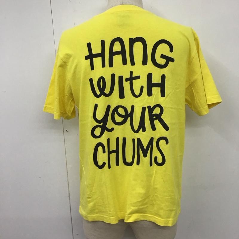 チャムス CHUMS Tシャツ 半袖 CH01-1687 胸ポケット M ロゴ、文字 黄 / イエロー /  メンズ USED 古着 中古 10110825