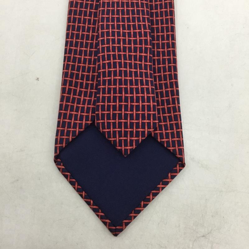 エルメス HERMES ネクタイ ネクタイ シルク 総柄 赤 / レッド / X 紺 / ネイビー /  メンズ USED 古着 中古 10142108