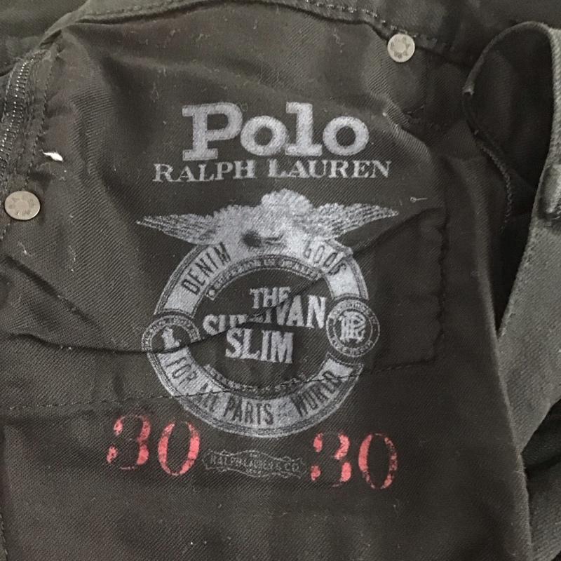 ポロラルフローレン POLO RALPH LAUREN パンツ デニム、ジーンズ デニムパンツ スリムパンツ カジュアルパンツ ストレッチパンツ 30インチ 無地 黒 / ブラック /  メンズ USED 古着 中古 10139885