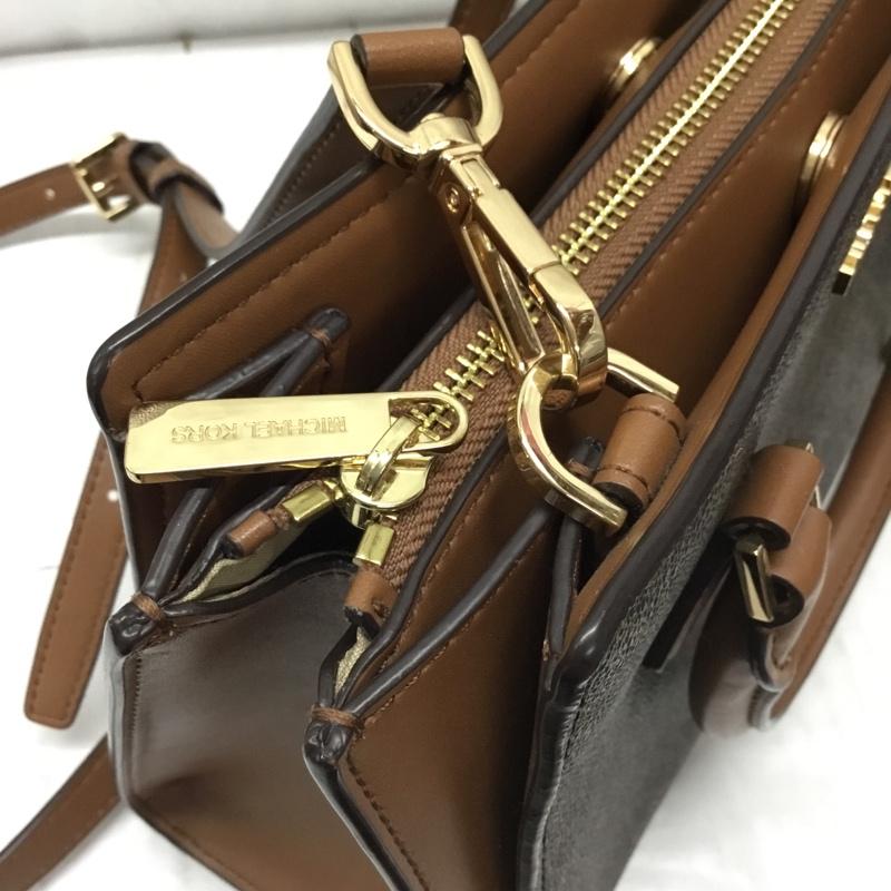 マイケルコース MICHAEL KORS ハンドバッグ ハンドバッグ 35T0GWXM8B 2WAY ショルダーバッグ 総柄 茶 / ブラウン / X ダークブラウン / ダークブラウン /  レディース USED 古着 中古 10107880
