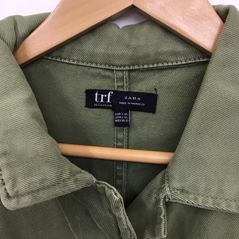 ザラティーアールエフ ZARA TRF ジャケット、上着 ジャケット、ブレザー ミリタリージャケット 前ボタンジャケット カラージャケット L 無地 カーキ / カーキ /  レディース USED 古着 中古 10129771