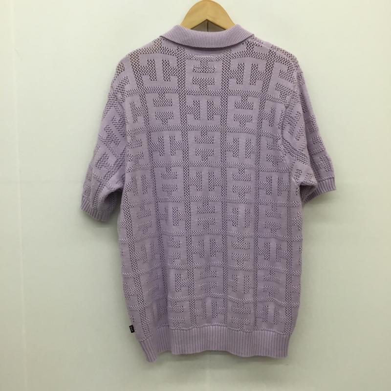 ハフ HUF ニット、セーター 半袖 MONOGRAM JACQUARD ZIP SWEATER L  紫 / パープル /  メンズ USED 古着 中古 10130857