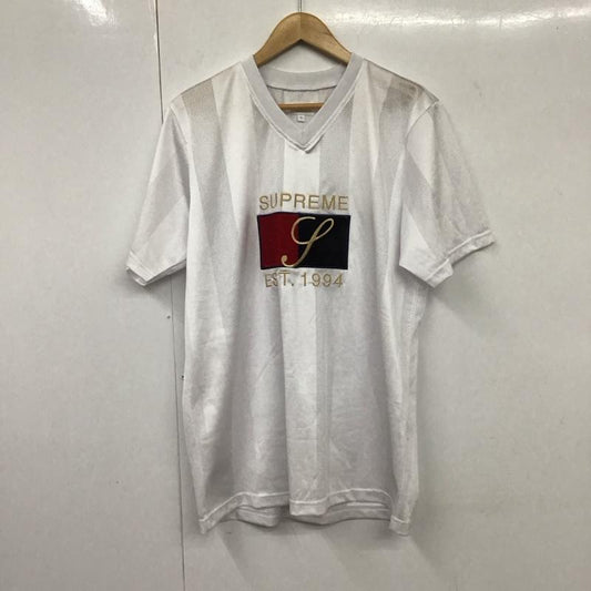 シュプリーム Supreme カットソー 半袖 16ss EST1994ゲームシャツ Vネックカットソー M ロゴ、文字 白 / ホワイト /  メンズ USED 古着 中古 10130730