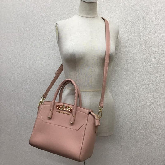 ジル バイ ジルスチュアート JILL by JILLSTUART ハンドバッグ ハンドバッグ ショルダーバッグ 2WAY ビジュー ロゴ、文字 桃 / ピンク /  レディース USED 古着 中古 10118881