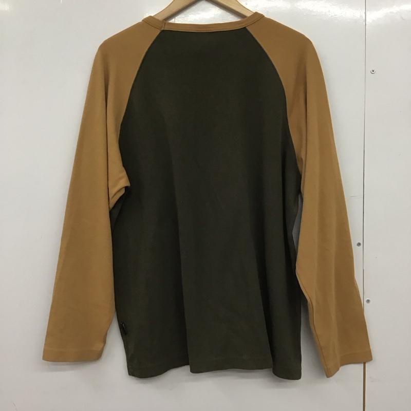 ナイキ NIKE カットソー 長袖 長袖カットソー プリントカットソー クルーネック ラグラン XXL ロゴ、文字 ベージュ / ベージュ / X カーキ / カーキ /  メンズ USED 古着 中古 10148493
