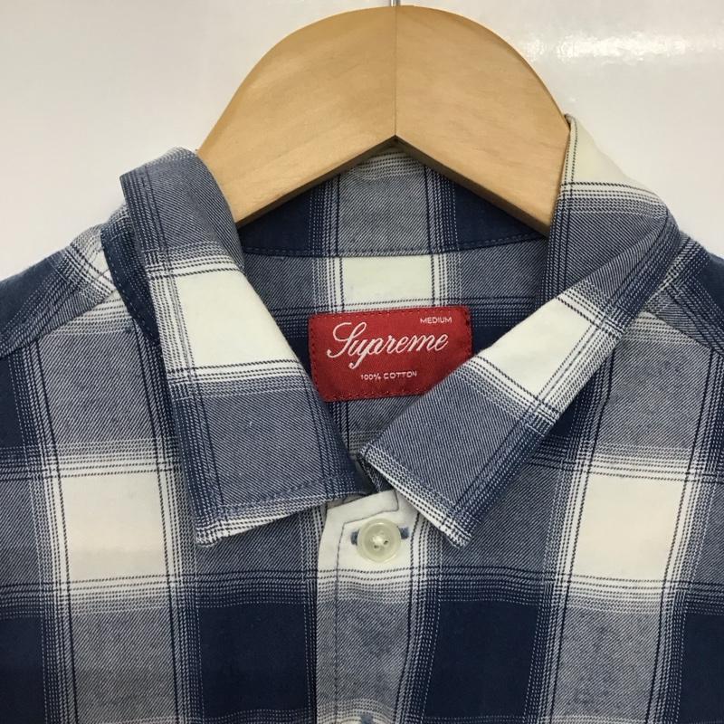 シュプリーム Supreme シャツ、ブラウス 長袖 コットン ワークシャツ M チェック 青 / ブルー / X 白 / ホワイト /  メンズ USED 古着 中古 10146352
