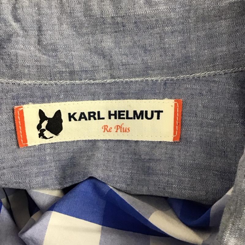 カールヘルム KARLHELMUT シャツ、ブラウス 半袖 半袖シャツ カラーシャツ 半袖カットソー チェックシャツ M チェック 白 / ホワイト / X 青 / ブルー /  メンズ USED 古着 中古 10117277