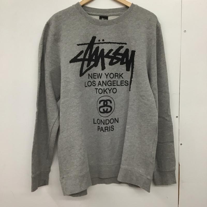 ステューシー STUSSY トレーナー 長袖 長袖トレーナー スウェット クルーネック プルオーバー L プリント 灰 / グレー /  メンズ USED 古着 中古 10147609
