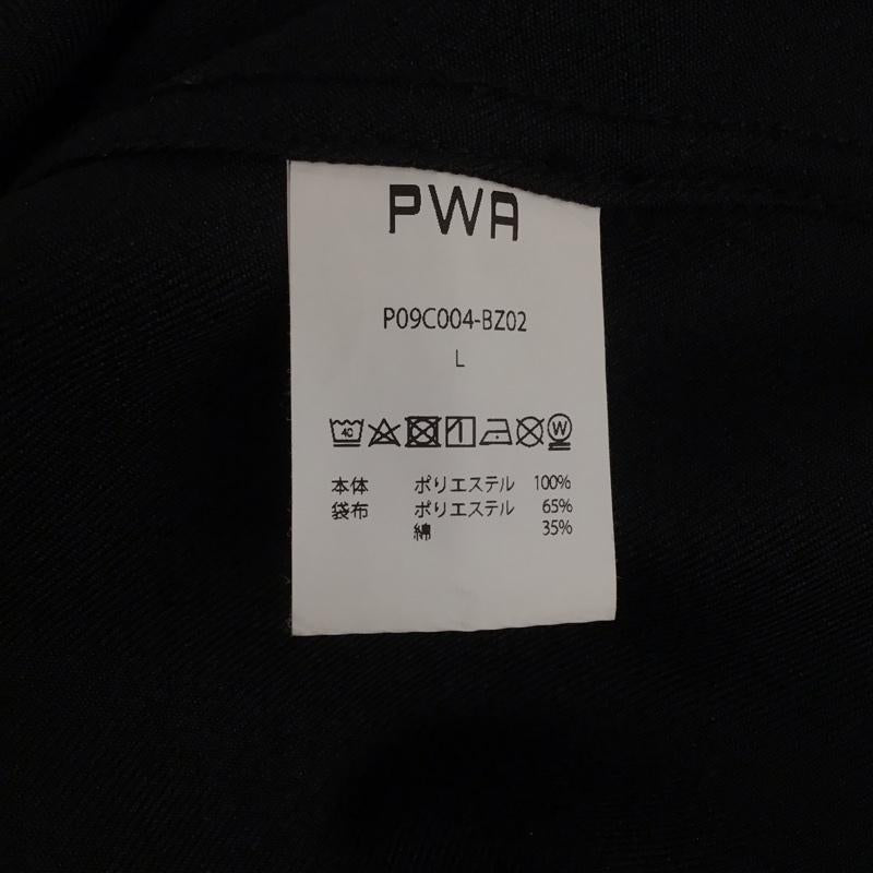 プア PWA ジャケット、上着 ジャケット、ブレザー ジップアップジャケット アウター カラージャケット L 無地 黒 / ブラック /  メンズ USED 古着 中古 10143263