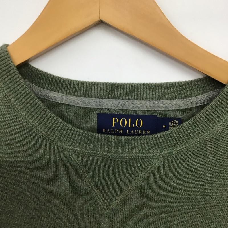 ポロラルフローレン POLO RALPH LAUREN ニット、セーター 長袖 長袖ニットカットソー クルーネック セーター M ロゴ、文字 カーキ / カーキ /  メンズ USED 古着 中古 10146811