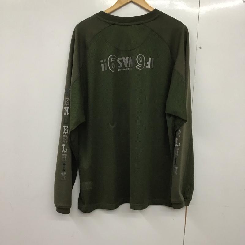 テンダーロイン TENDERLOIN カットソー 長袖 長袖カットソー クルーネック ラグラン XL ロゴ、文字 カーキ / カーキ /  メンズ USED 古着 中古 10141704