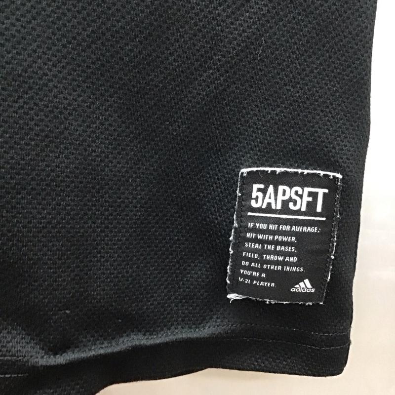 アディダス adidas Tシャツ 半袖 140cm キッズ スポーツウェア 140cm ロゴ、文字 黒 / ブラック /  ボーイズ USED 古着 中古 10116915