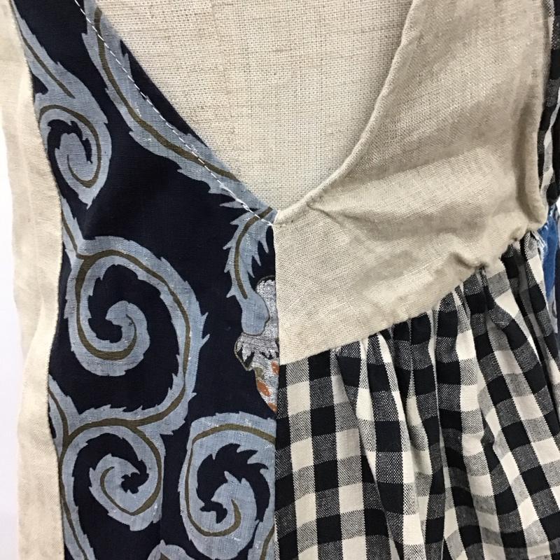 キャピタル KAPITAL ワンピース ロングスカート ノースリーブ パッチワーク リネン XS 総柄 マルチカラー / マルチカラー /  レディース USED 古着 中古 10114235