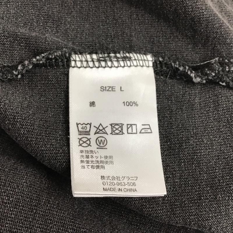 グラニフ graniph Tシャツ 半袖 半袖カットソー プリントTシャツ クルーネックカットソー L プリント ダークグレー / ダークグレー /  メンズ USED 古着 中古 10149115