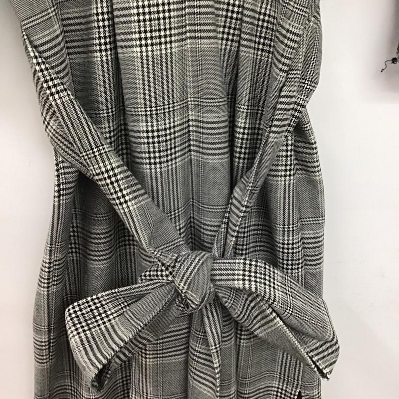ザラウーマン ZARA WOMAN ワンピース ロングスカート 長袖ロングワンピース タイトワンピース カジュアルワンピース S チェック 白 / ホワイト / X 黒 / ブラック /  レディース USED 古着 中古 10147095