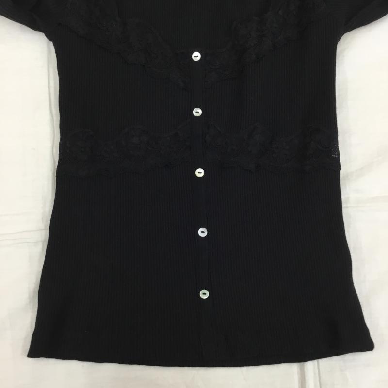 ザラ ZARA カットソー 長袖 M レース柄 黒 / ブラック /  レディース USED 古着 中古 10149770