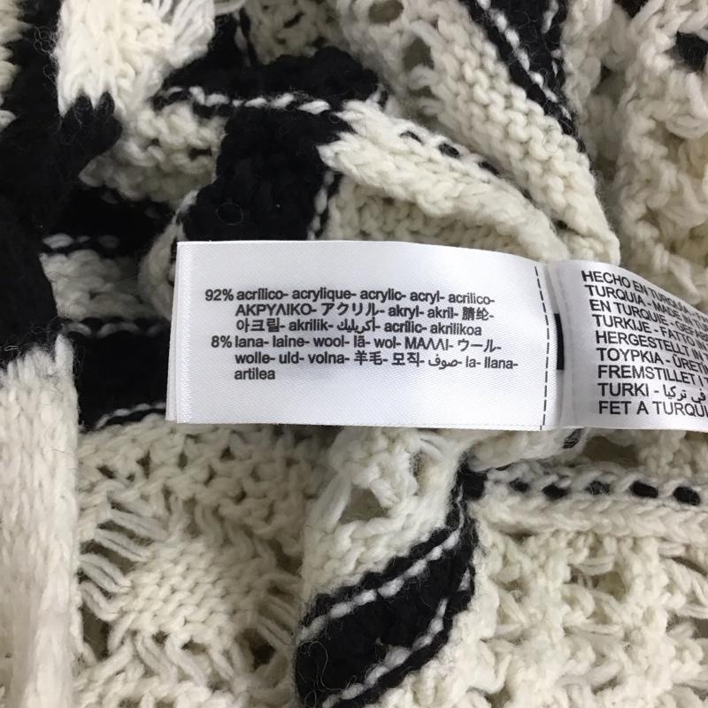 ザラ ZARA カーディガン 長袖 160cm ボーダー柄 白 / ホワイト / X 黒 / ブラック /  ガールズ USED 古着 中古 10139985
