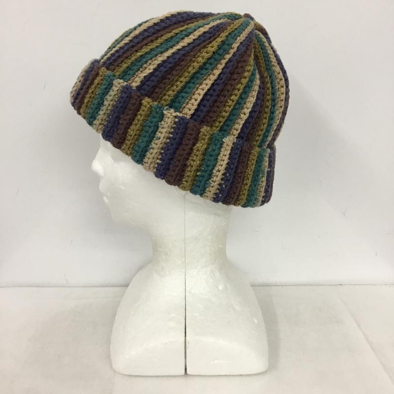 アミナ Amina 帽子 ニット帽 コットンニット ネパール ストライプ マルチカラー / マルチカラー /  メンズ USED 古着 中古 10150004