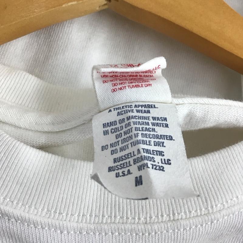 ブルーブルー BLUE BLUE Tシャツ 半袖 半袖カットソー プリントTシャツ クルーネックカットソー M ロゴ、文字 白 / ホワイト /  メンズ USED 古着 中古 10149575