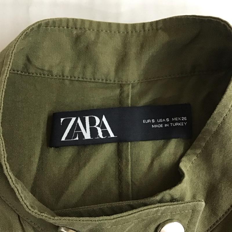 ザラ ZARA ベスト ベスト ジップアップベスト ノースリーブカットソー ロングベスト S 無地 カーキ / カーキ /  レディース USED 古着 中古 10115741