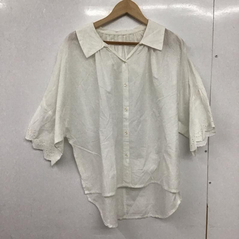 サマンサモスモスブルー Samansa Mos2 blue シャツ、ブラウス 半袖 FREE 無地 白 / ホワイト /  レディース USED 古着 中古 10147899