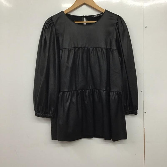 ザラ ZARA カットソー 長袖 L 無地 黒 / ブラック /  レディース USED 古着 中古 10146629